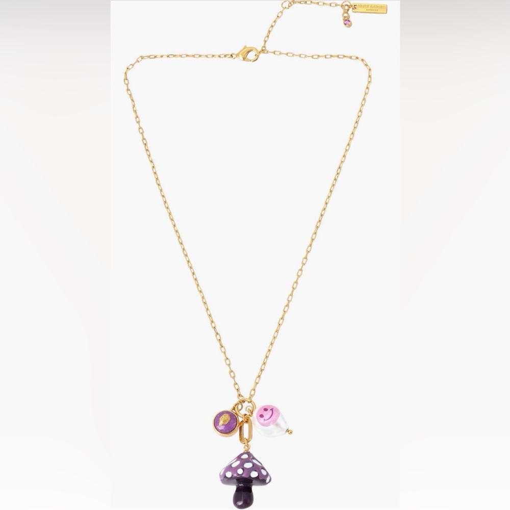 Kurt Geiger Purple Mushroom Charm Pendant Necklace